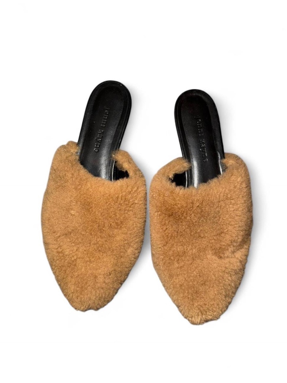 Jenni Kayne Camel Faux Shearling Slip-On Mules